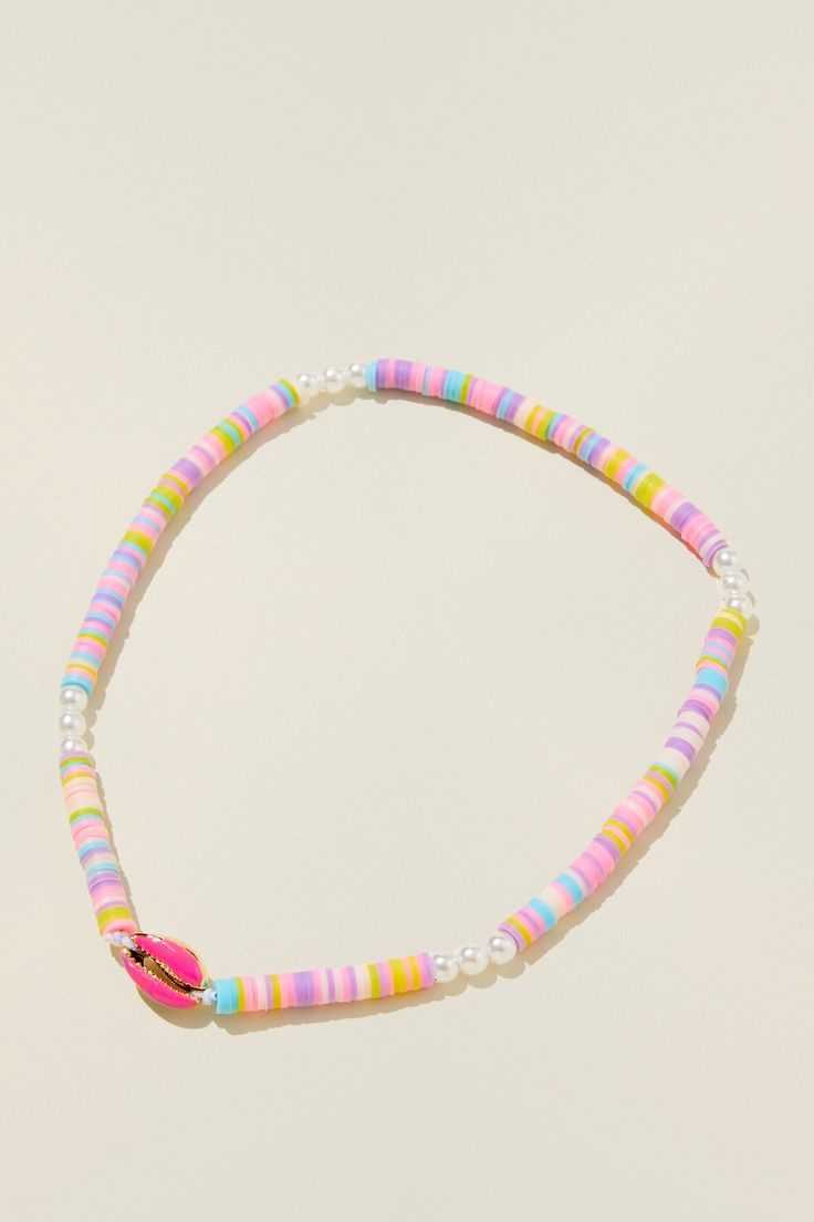 KIDS BEADED NECKLACE Pink Round Bead Necklaces For Vacation, Pink Round Beads Necklaces For Vacation, Pink Round Beads Necklace For Vacation, Cute Adjustable Beach Necklaces, Pink Plastic Necklaces As Gifts, Cute Multicolor Plastic Necklaces, Pink Strand Necklaces For Summer, Pink Strand Necklaces For Vacation, Pink Colorful Beaded Necklace For The Beach