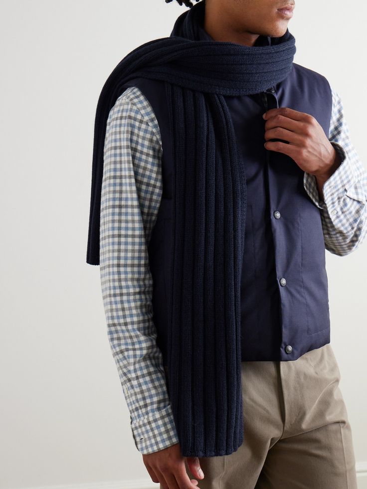 Designed with cold winters in mind, Purdey's scarf is knitted in a chunky, ribbed stitch from soft cashmere. It has a generous length so you can double wrap it for extra warmth. Scarf For Men, Wardrobe Edit, Luxury Sneakers, Scarf Men, Loungewear Shorts, Fine Jewelry Designers, Classic Sneakers, Cashmere Scarf, Espadrille Shoes