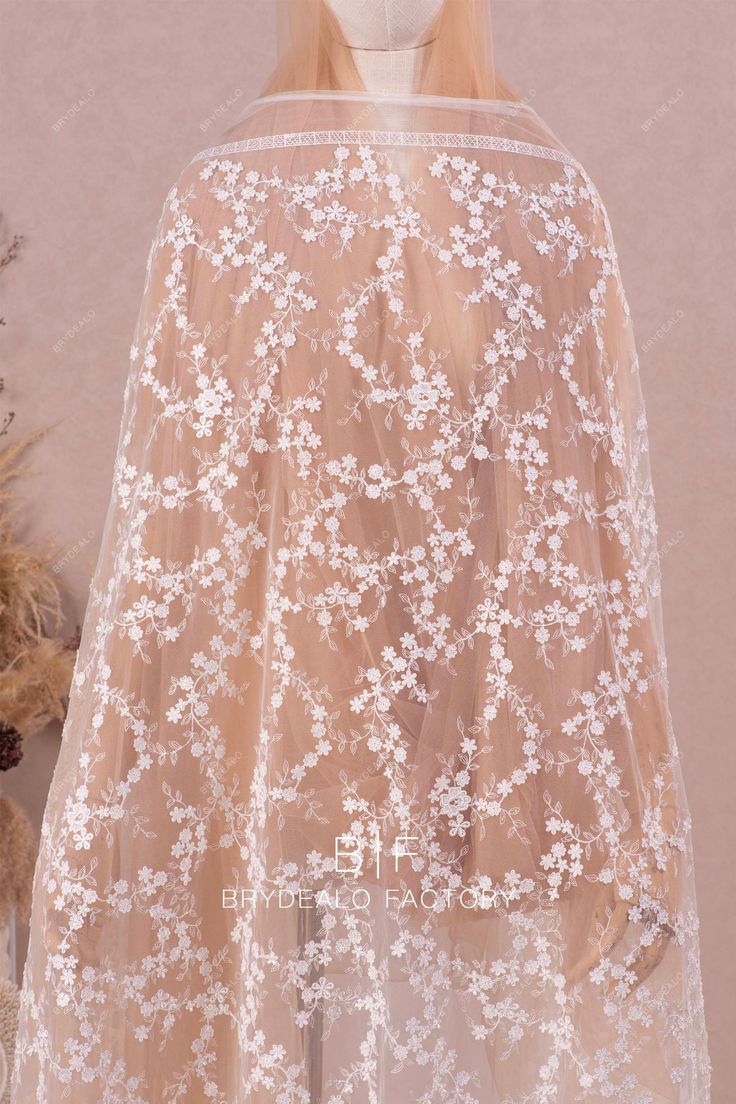 romantic small flower embroidered lace Embroidered Lace Fabric, Delicate Flowers, Flower Lace, Delicate Flower, Fabric Online, Embroidered Lace, Blouse Dress, Small Flowers, Embroidered Flowers