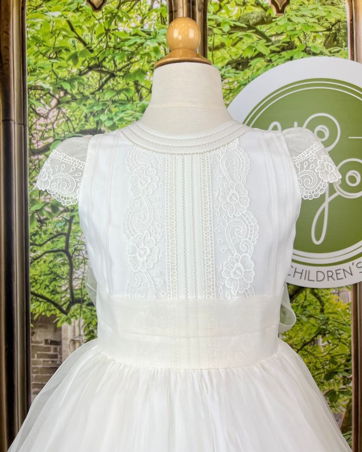 Made in Spain Dry Clean Final sale, no exchanges nor returns will be processed after purchase Organza Lace, Spain Spanish, First Communion Dress, Spanish Fashion, First Communion Dresses, Communion Dresses, Holy Communion, First Communion, Christening