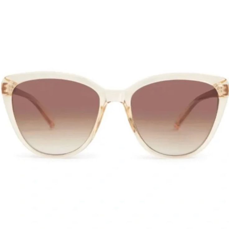 Rachel Zoe Nina Sunglasses - Nude Crystal / Brown - Loyalty Redemption Retail Price $98 Brand New Fast Shipping Casual Everyday Cat Eye Sunglasses With Glass, Casual Cat Eye Sunglasses For Everyday, Casual Everyday Cat Eye Sunglasses, Everyday Cat Eye Sunglasses With Gradient Lenses, Beige Sunglasses With Gradient Glass Lenses, Beige Mirrored Cat Eye Sunglasses For Summer, Beige Gradient Lens Sunglasses With Glass Frame, Summer Beige Cat Eye Sunglasses With Mirrored Lenses, Oversized Black Sunglasses