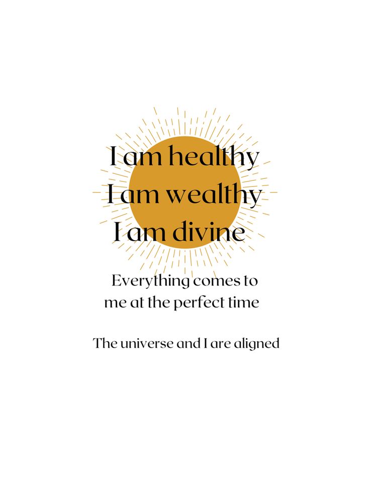 an orange and black quote with the words i am healthy, i am wellhy i am