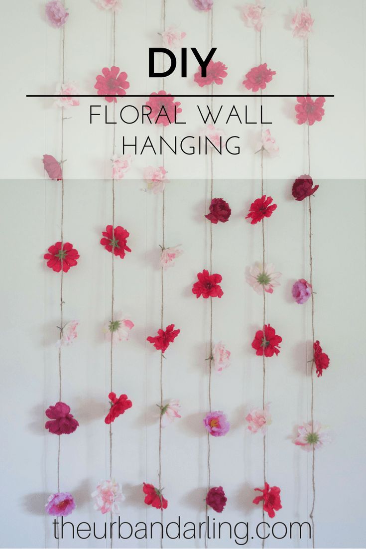 the diy floral wall hanging is easy to make