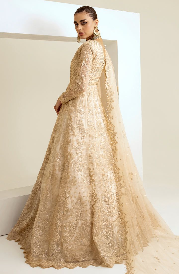 Semi-stitched Embroidered Gown For Eid, Eid Semi-stitched Embroidered Gown, Embroidered Semi-stitched Eid Gown, Anarkali Embroidered Dress With Dupatta For Wedding, Unstitched Anarkali Gown With Intricate Embroidery, Wedding Salwar Kameez With Intricate Embroidery In Dola Silk, Wedding Dresses With Dabka Work On Raw Silk, Wedding Anarkali Embroidered Georgette Dress, Traditional Drape Semi-stitched Embroidered Gown