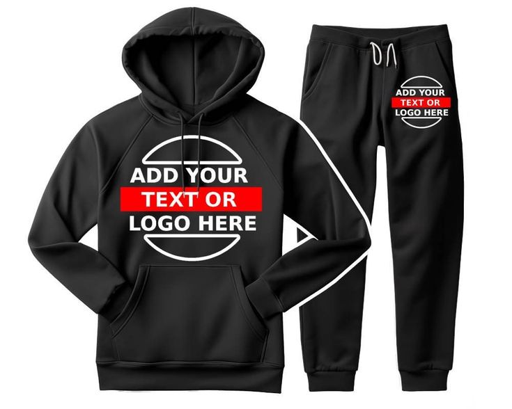 A beautifully presented 2 Piece hoodie and sweatpants or Joggers Combo, soft to the touch and high in quality that allows you to say more than words to those around you. Make a lasting impression by offering it to yourself or a loved one. Order today and receive in a just a few days.  - Personalise with text, logo or image - Perfect 2 piece sets for gifts on special occasions, Couple's matching tracksuits, business logos and brands and events Please note: The hoodie and joggers are a standard unisex style. Kindly refer to the size chart before ordering. Please refer to the Print Area Chart within the product images to understand where your selected option will appear.  ✓ Soft and comfortable ✓ Premium Cotton / polyester fabric ✓ Available in various colours ✓ Machine washable ✓ FREE Shippi Fitted Hooded Tracksuit With Drawstring Hood, Cotton Hooded Sports Sets, Cotton Tracksuit With Drawstring Hood For Gym, Cotton Gym Tracksuit With Drawstring Hood, Hooded Streetwear Sets, Sports Tracksuit With Hoodie And Letter Print, Hooded Tracksuit With Drawstring Hood For Jogging, Black Fleece Tracksuit For Gym, Winter Tracksuit With Letter Print