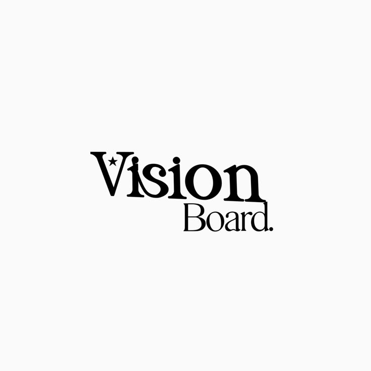 the vision board logo is black and white