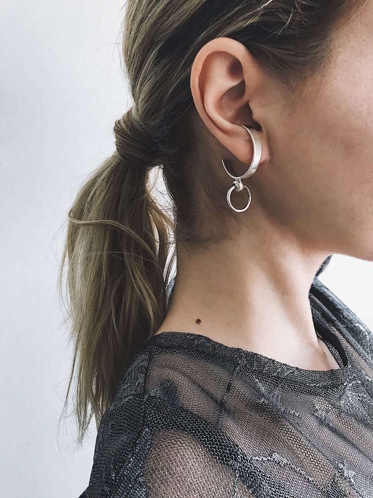 Silver ear cuffs,big earrings,silver hoops earrings,edgy silver earrings,silver studs earrings,silver suspender earrings,silver big earrings by KathyRossJewelry on Etsy https://www.etsy.com/listing/580033883/silver-ear-cuffsbig-earringssilver-hoops Minimalist Silver Metal Piercings, Silver Hoop Ear Cuff, Silver Metal Ear Cuff For Everyday, Nickel-free Silver Hoop Ear Cuff, Silver Hoop Sterling Silver Ear Cuff, Sterling Silver Hoop Ear Cuff Single Earring, Modern Silver Cartilage Earrings, Sterling Silver Hoop Ear Cuff For Pierced Ears, Pierced Sterling Silver Hoop Ear Cuff