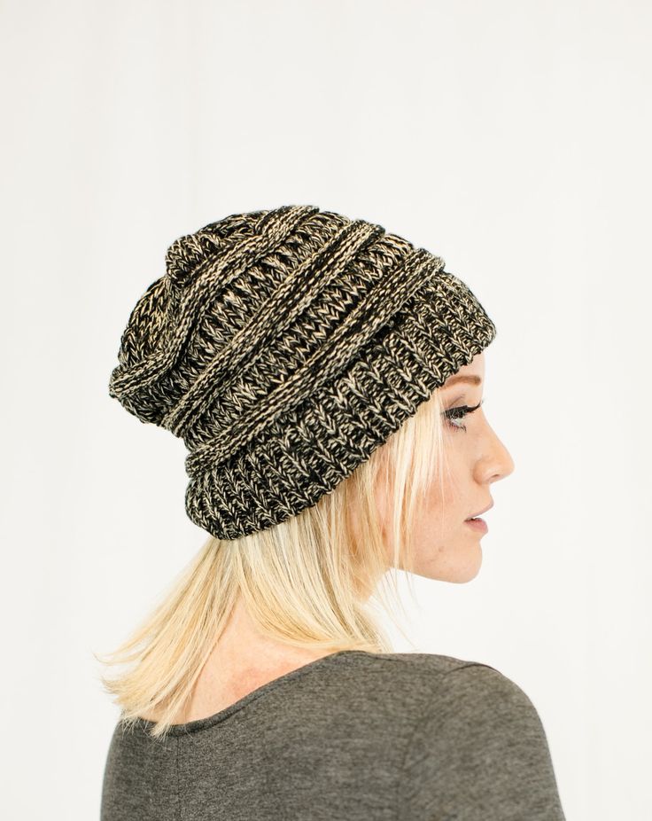 Thick Slouchy Knit Beanie. Perfect for keeping your head warm. Two tone design. Skull beanie. Collect all the colors! - Head measurement: 57 cm, 22-3/8", Size 7-1/8 - 100% Soft Acrylic - One Size Fits Most - Imported Cozy Adjustable Crochet Hat In Soft Knit, Soft Knit One Size Bonnet For Fall, Fall Soft Knit One-size Bonnet, Trendy Warm One Size Bonnet, Warm Crochet Hat For Fall, One Size Fits Most, Knitted Bonnet For Fall, One Size, Knitted Bonnet For Fall, One Size Fits Most, Knitted Fall Bonnet One Size, Soft Knit Crochet Hat One Size For Fall