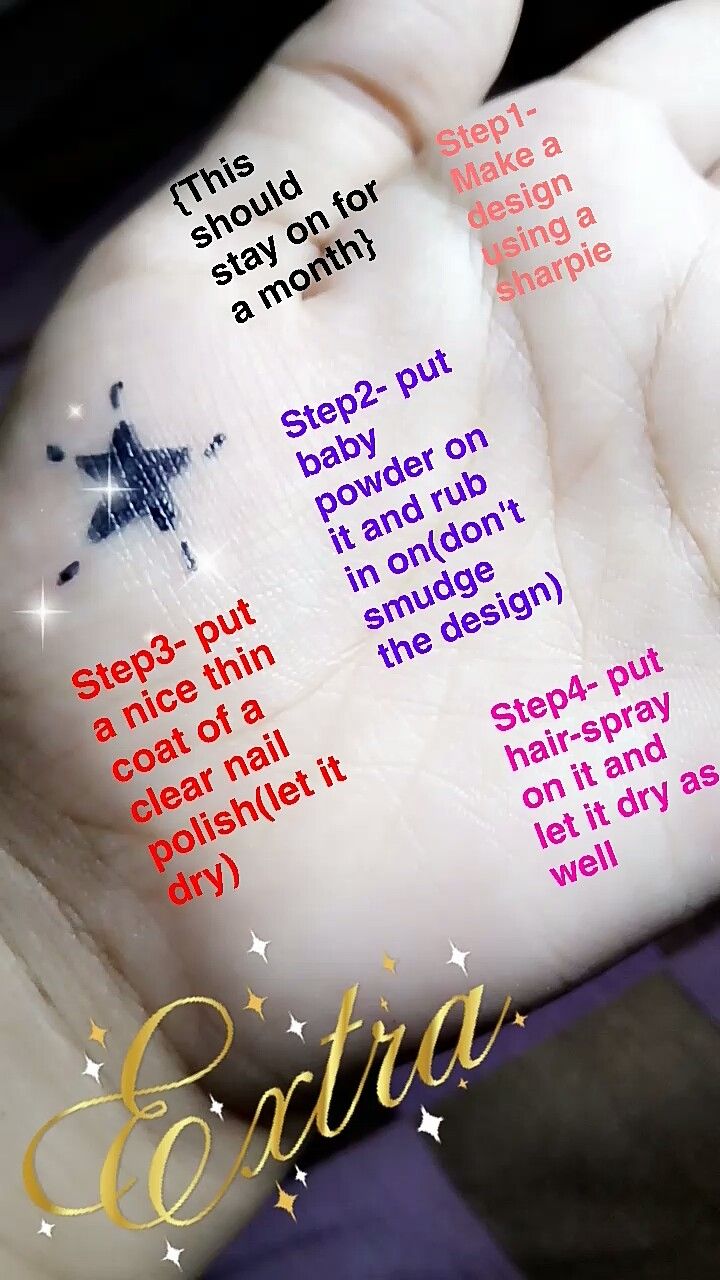 a hand with some writing on it and stars in the background that says, step - by - step instructions for baby's foot