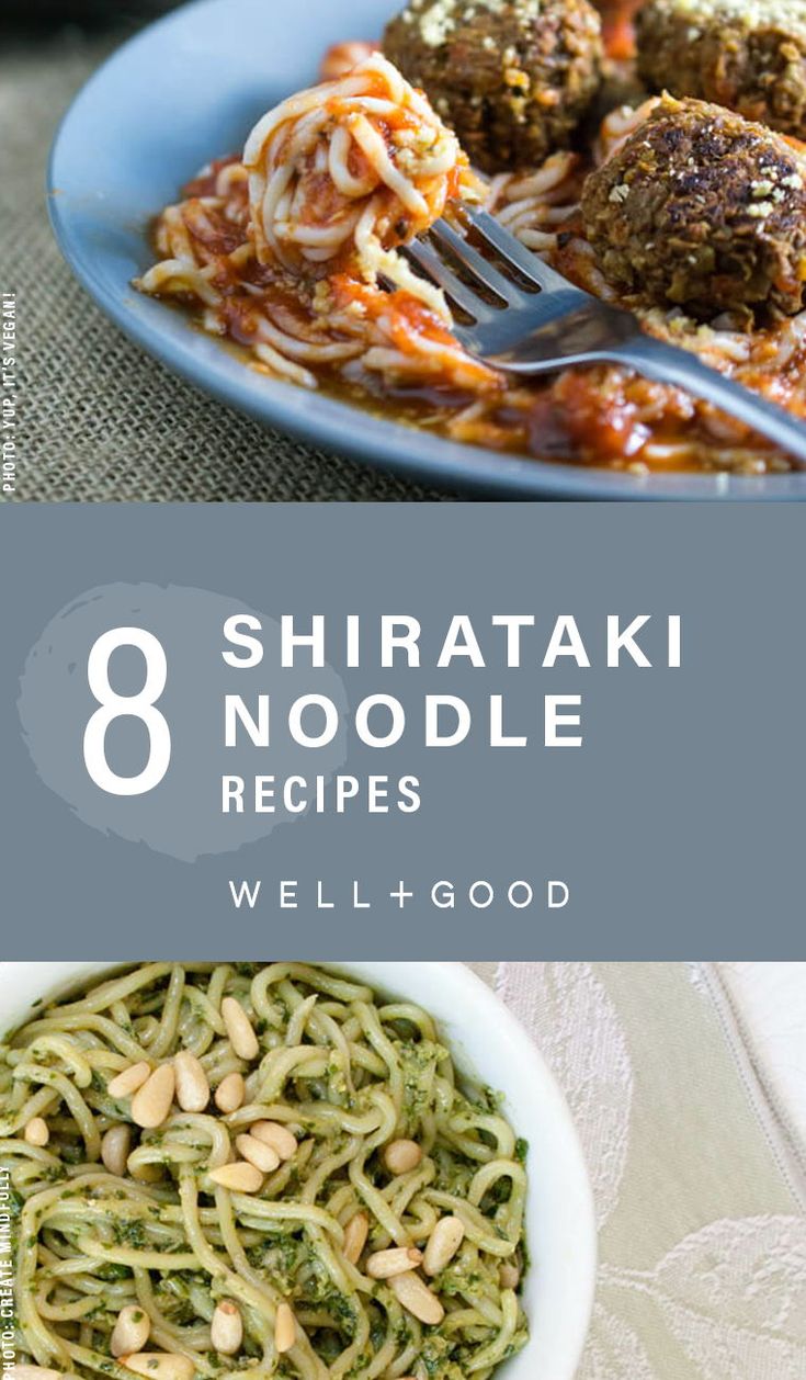 three different types of food with the title 8 shirtaak noodle recipes well - good