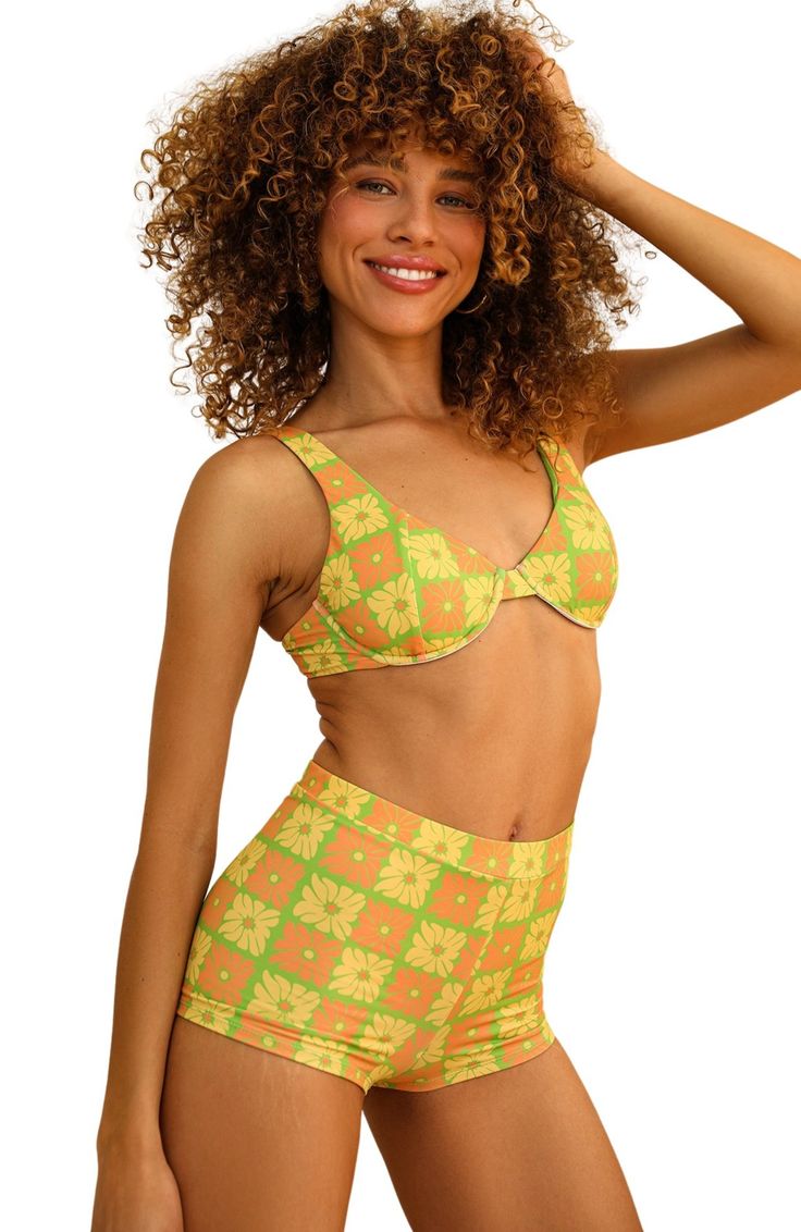 Be beach ready in our Faye Top! This underwire bikini top provides an uplifting fit, giving you a flattering silhouette and enough support for any activity. 80% Nylon 20% Spandex Imported from Vietnam Underwire Adjustable wide straps, tie back Fitted Beach Tankini With Medium Bust Support, Fitted Tankini With Medium Bust Support For Beach, Summer Beach Swimwear With Medium Bust Support, Beachwear Swimwear With Medium Bust Support, Summer Swimwear With Triangle Top And Medium Bust Support, Summer Swimwear With Medium Bust Support And Triangle Top, Triangle Top Swimwear With Medium Bust Support For Summer, Underwire Swimwear With Medium Bust Support, Fitted Padded Swimwear For Beach Season