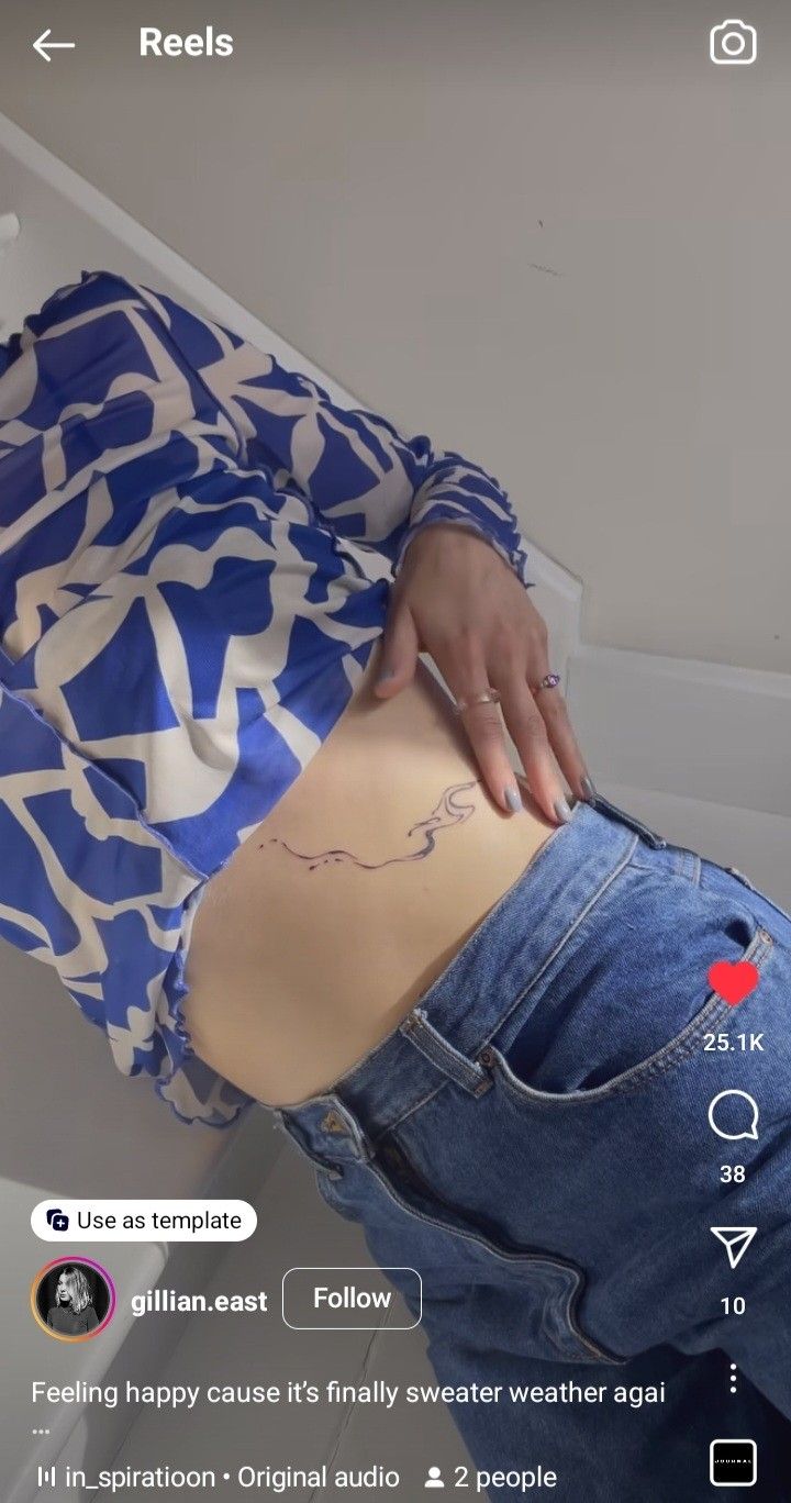 Tattoo flowy tattoo abstract blue tattoo inspo stomach Flowy Tattoo, Flow Tattoo, Stomach Tattoo, Stomach Tattoos, Line Tattoos, Tattoos And Piercings, Tattoo Ideas, Piercings, Tattoos