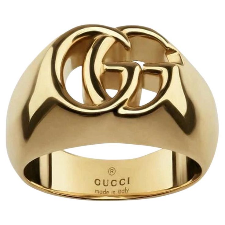 Gucci 18k Gold 'GG' Logo Signature Ring Heavy weight, solid gold running ring, RRP £2,500. Size - 60EU Condition - Very Good/Excellent (may have very fine scratches) Composition - 18k Yellow Gold, weight 13.1 grams Comes With - Box, Dust Bag Ring Aesthetic, Signature Ring, Gucci Rings, Signature Rings, Aesthetic Movement, Gg Logo, Rough Diamond, Signature Logo, Heavy Weight