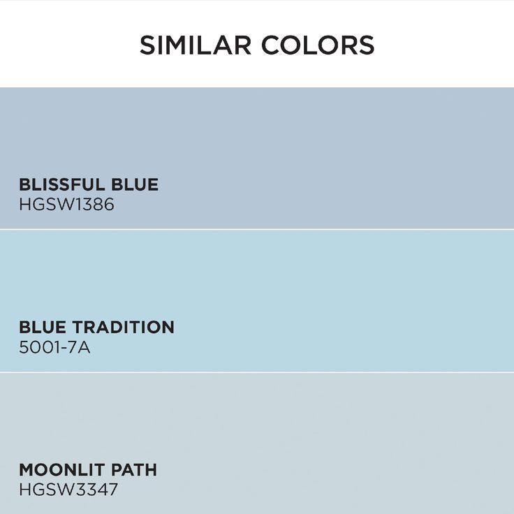 three shades of blue are shown in the same color scheme, each with different colors