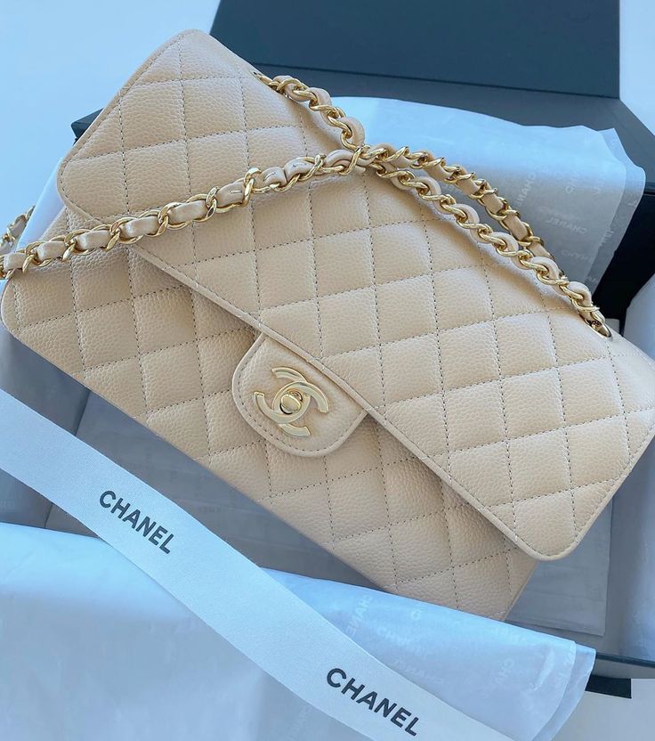 Chanel Flap Bag Beige, Tan Chanel Bag, Chanel Beige Bag, Beige Chanel Bag, Chanel Medium Flap, Beige Bags, Beige Shoulder Bag, Beige Purse, Coco Chanel Fashion