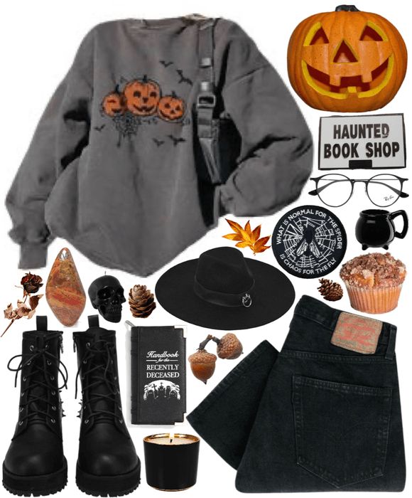 Outfit Inspo For October, Fall Outfits Dark Aesthetic, Cute Salem Outfits, Spooky Autumn Outfits, Salem Aesthetic Outfits, Fall Outfits And Where To Buy Them, Halloween Core Aesthetic Outfits, Spooky Vibes Outfit, Universal Studios Horror Nights Outfit Ideas