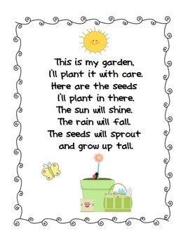 an image of a poem with the words, this is my garden i'll plant it