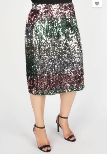 Dress it up or dress it down, either way this midi length sequin skirt is sure to make a splash. Available in sizes 1X, 2X, 3X only. Skirt colors are Gold - Pink - Green. Fall Party Midi-length Bottoms, Multicolor Sequined Party Bottoms, Glamorous Midi Skirt For Spring, Sequin Skirt For Night Out In Fall, Fall Sequin Skirt For Night Out, Fall Party Midi-length Skirt, Chic Sequined Midi Skirt, Glamorous Knee-length Spring Skirt, Fall Party Midi Skirt