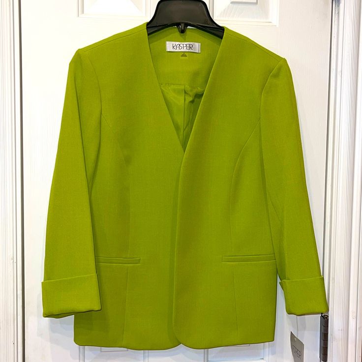 Blazer (Brand New) Chic Career Blazer For Spring, Chic Spring Career Blazer, Elegant Green Spring Outerwear, Formal Spring Outerwear In Solid Color, Spring Formal Outerwear In Solid Color, Formal Solid Color Outerwear For Spring, Spring Career Blazer In Solid Color, Formal Outerwear For Spring, Elegant Spring Career Outerwear