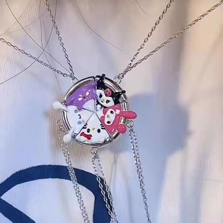 Melody Necklace, Magnetic Necklace, Bff Necklaces, Sister Necklace, Dog Necklace, Good Buddy, Hello Kitty Items, Friend Necklaces, Hello Kitty Collection