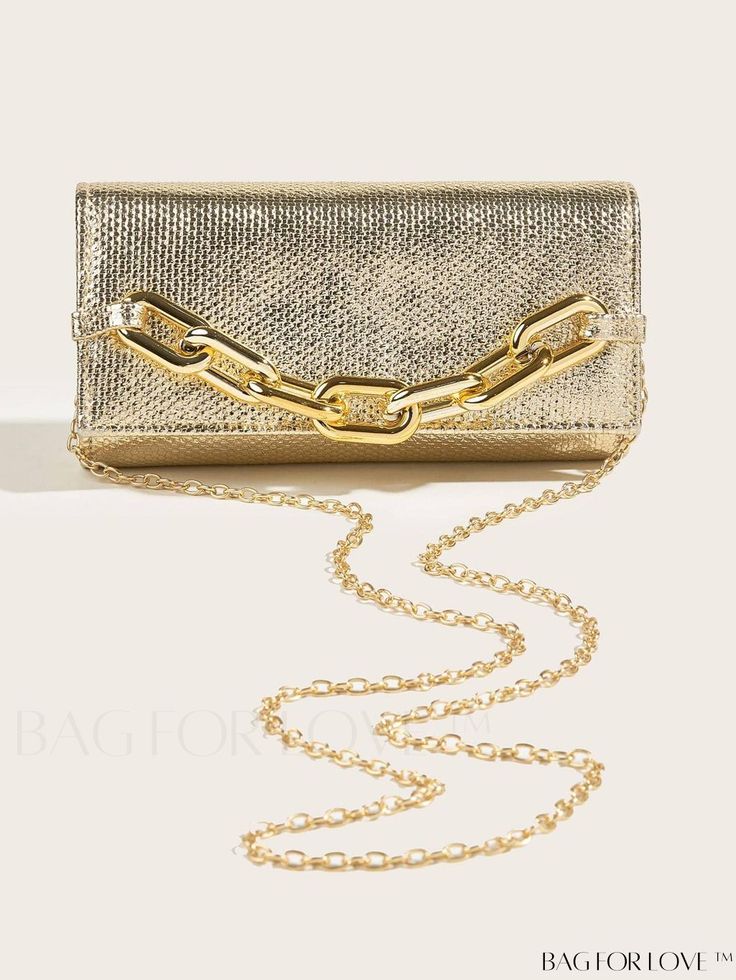 BagForLove - Chic Metallic Envelope Bag with Chain Detailing Product Description Color Gold Details Glitter Magnetic Yes Strap Type Chain Style Glamorous Bag Size Small Type Box Bag Closure Type Flap Material PC Composition 100% Carbon Size Chart INCH CM Bag Height Bag Length Bag Width Strap Length 4.1 inch 8.1 inch 2 inch 43.3 inch Bag Height Bag Length Bag Width Strap Length 10.5 cm 20.5 cm 5 cm 110 cm Details Pictures Similar Products h2 { text-align: center; } /* æ¢è¡ */ li{ white-space: normal; word-break: break-all; word-wrap: break-word; } .red-box { width: 100%; display: flex; flex-direction: row; flex-wrap: wrap; justify-content: center; } .red-box > div { width: 190px; height: 250px; margin: 10px; } .red-box > div > a > img { width: 190px; height: 250px; } .size-box { width: 10 Elegant Gold Wallet On Chain With Chain Detail, Elegant Gold Wallet On Chain, Silver Rectangular Wallet On Chain With Strap, Glamorous Evening Bag With Chain Strap For Gift, Trendy Gold Evening Bag, Rectangular Wallet On Chain For Evening, Rectangular Evening Wallet On Chain, Party Clutch Bag With Chain Strap, Party Clutch Bag With Chain Detail