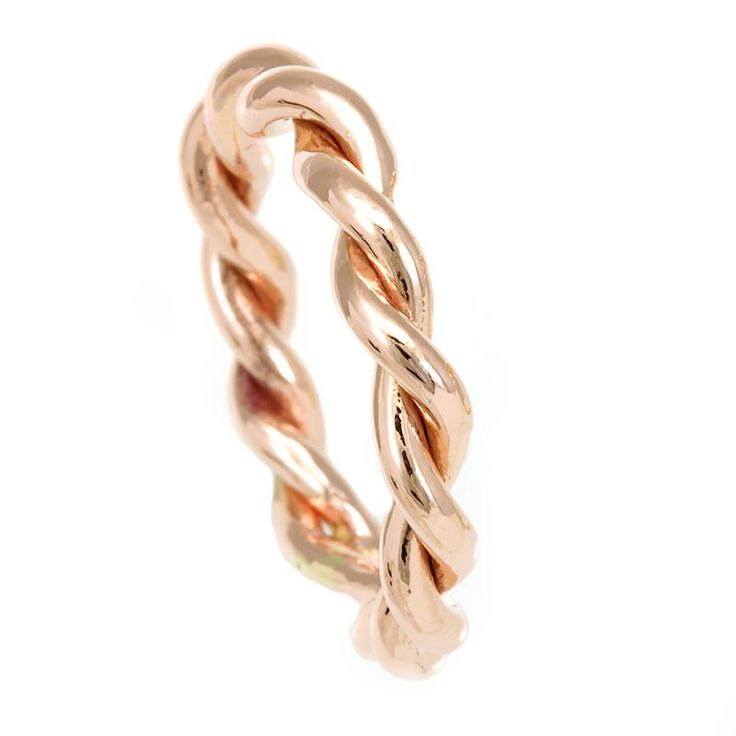 "A simple 14K Rose Gold twisted rope comfort fit ring, shiny finish .  Also available in White and Yellow gold, ideal for stackable bands. COMPONENT METAL: 14K Rose Gold GRAM WEIGHT: 5.5gr WIDTH:  4.0mm HEIGHT:  3.5mm STYLE CODE: LR3797-MAT112  This item can be made in 18K white, yellow & rose gold & Platinum.  These are made to order and will take approximately 1 to 2 weeks. Please contact us for ring size above 7 and if you have your own idea or would like to customize this piece. We are happy Modern Twist Stackable Round Rose Gold Rings, Modern Twist Stackable Rose Gold Rings, Modern Twist 14k Rose Gold Stackable Rings, Modern Twist Rose Gold 14k Stackable Rings, Modern Twist Rose Gold Stackable Rings, Modern Twist Rose Gold Round Band Ring, Infinity Band, Stacked Wedding Bands, Rope Ring