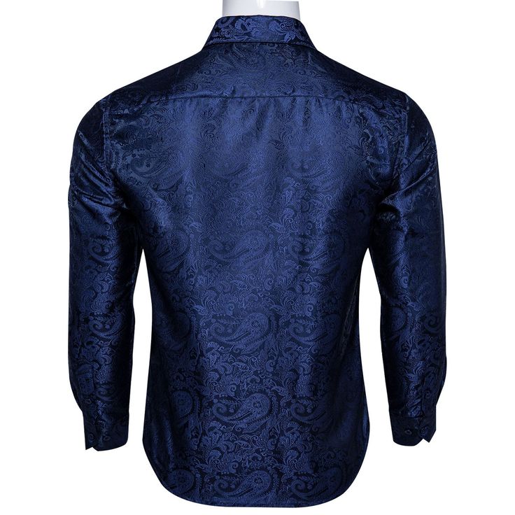 This is the perfect shirt for any man who wants to look stylish and sophisticated. The paisley print is elegant and timeless, and the shirt fits comfortably and looks great on anyone. Whether you're dressing up for a special event or just want to feel your best, this is the shirt for you. Handmade 100% Silk Paisley Dry Clean Only - 30-DAY MONEY-BACK GUARANTEE - Try it! If you don't love it, send it back. We offer free shipping on returns and exchanges. Take your time! You've got 30 days to decid Royal Blue Shirts, Shirt Casual Style, Men Shirts, Business Formal, Business Shirts, Business Casual Men, Men Model, Paisley Dress, Blue Paisley