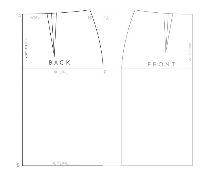 the front and back side of a sewing pattern