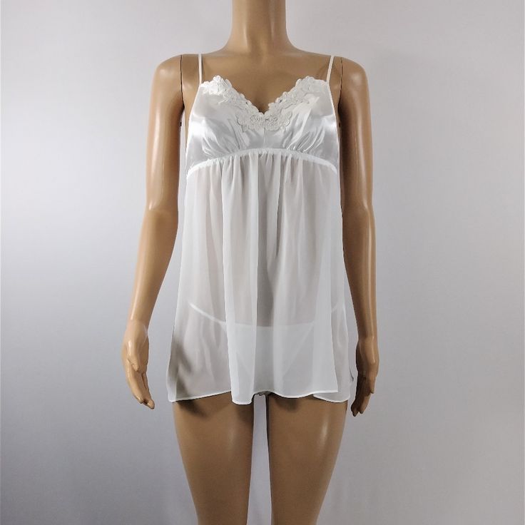 Linea Donatella Ivory 3pc Babydoll, G-String, Wrap White Lace Chemise For Bedtime, White Delicate Camisole For Spring, Delicate White Camisole For Spring, White Lace Camisole For Daywear, White Classic Sleepwear For Spring, White Lace Trim Camisole For Wedding, White Delicate Lace Camisole For Wedding Night, Fitted White Chemise For Loungewear, White Camisole Chemise For Wedding Night