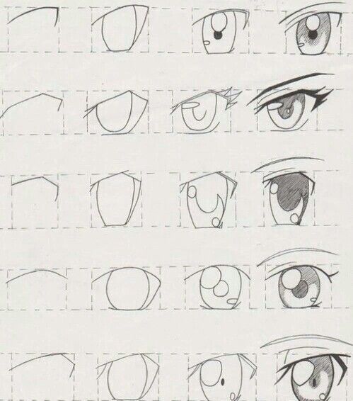 an image of different types of eyes and how to draw them with pencil on paper