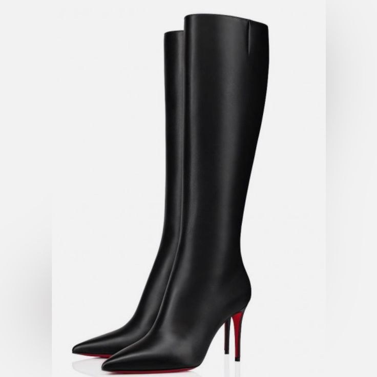 Brand New Authentic Christian Louboutin Black Boots! Super Cute And Stylish! Never Worn Before And Selling Because They Do Not Fit Me. Comes With Everything New In Box! Evening Heeled Boots With Sculpted Heel, Classic Pointed Toe Boots With Red Sole, Classic Black High Heeled Boots, Elegant Pointed Toe Heeled Boots For Galas, Classic Black Heeled Boots With Sculpted Heel, Elegant High Heeled Boots For Galas, Elegant Pointed Toe Boots For Galas, Formal Black Heeled Boots With Red Sole, Elegant High Heel Boots With Red Sole