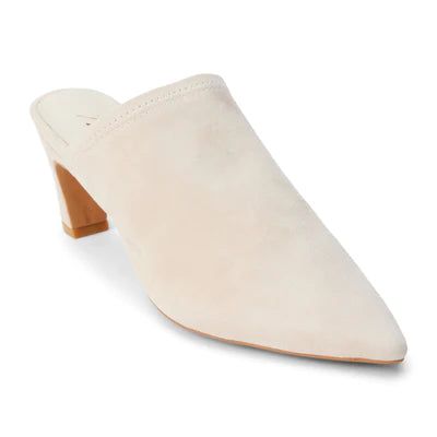 Soft suede pointed toe mule with architectural heel. Suede upper Manmade outsole 2.75 in / 6.99 cm heel Unlined Padded insole Pull-on style Fits true to size. Please note: due to the nature of the leathers used on this style, each pair will look similar but not identical to the one pictured. These are considered natural variances and part of the intended look. Summer Pointed Toe Mules With Wooden Heel, Spring Suede Mules With Sculpted Heel, Beige Mules With Sculpted Low Heel, Suede Slip-on Mules With Wooden Heel, Beige Pointed Toe Sandals With Stacked Heel, Beige Mules With Stacked Low Heel, Spring Low Heel Mules With Reinforced Heel, Suede Mules With Sculpted Block Heel, Spring Suede Kitten Heels With Sculpted Heel