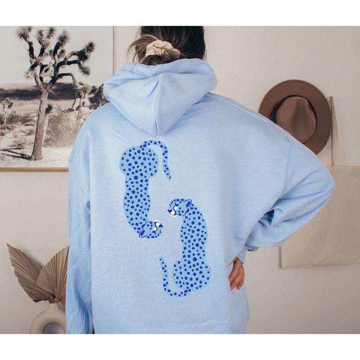 Blue Cheetah Hoodie As every hoodie is made with love just for you, please allow 3-7 days processing time before shipment Size UP for an oversized look! ♥ thank you for shopping small ♥ Light Blue Hoodie With Drawstring Hood, Light Blue Hooded Sweatshirt With Kangaroo Pocket, Blue Hoodie With Adjustable Hood For Loungewear, Trendy Blue Hoodie Sweatshirt, Light Blue Hoodie Sweatshirt With Drawstring, Light Blue Cotton Hooded Hoodie, Light Blue Long Sleeve Hoodie With Kangaroo Pocket, Trendy Blue Hooded Sweatshirt, Trendy Light Blue Cotton Hoodie