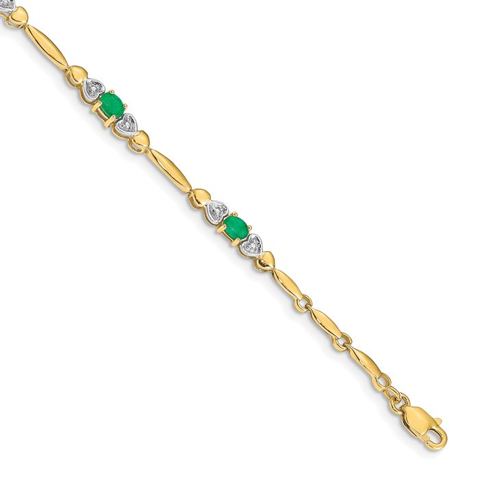 Yellow ,7 In ,4 Mm ,10k Yellow Gold Bracelets For May Birthstone, Yellow Gold Emerald Bracelet For Formal Occasions, Formal Yellow Gold Bracelets For May Birthstone, Formal Yellow Gold Bracelet With May Birthstone, Classic Bracelets With May Birthstone, Classic May Birthstone Bracelets, Formal Gold Bracelet With May Birthstone, Elegant May Birthstone Tennis Bracelet For Formal Occasions, Elegant May Birthstone Tennis Bracelet For Formal Events