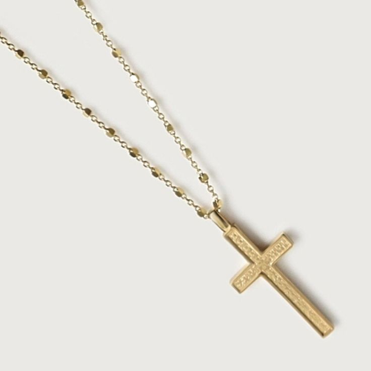 18K Gold Vermeil Rachel's Worth Cross Necklace Yellow Gold Crucifix Necklace Spiritual, Spiritual 14k Gold Crucifix Necklace, Spiritual Yellow Gold Crucifix Necklace, 14k Gold Spiritual Cross Necklace, Minimalist 14k Gold Crucifix Necklace, Spiritual Yellow Gold Cross Necklace, Classic Engraved Crucifix Cross Necklace, 14k Gold Engraved Crucifix Necklace, Everyday Spiritual Cross Pendant Necklace