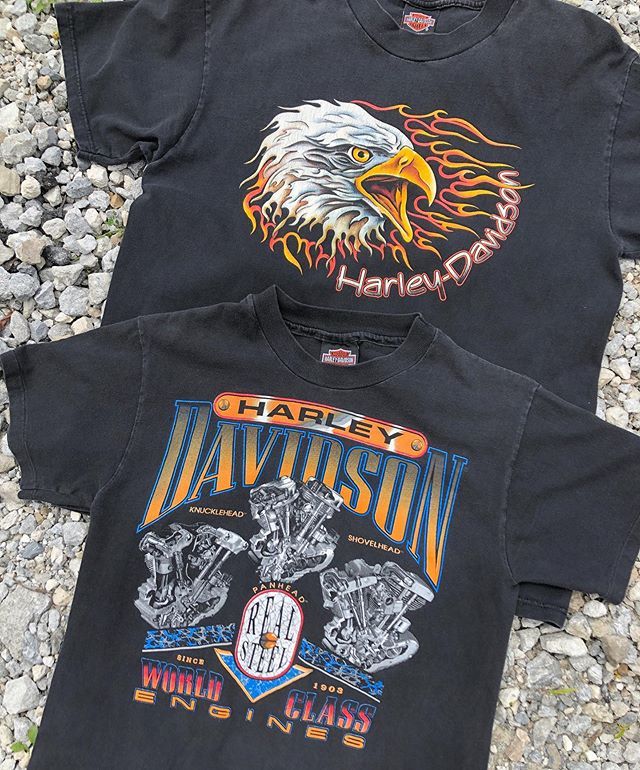 Vintage Harley Davidson Shirt, Vintage Shirt Design, Vintage Thrift Stores, Nascar Shirts, T Shirt Logo Design, Harley Shirts, Shirt Logo Design, Harley Davidson Tee, Vintage Tee Shirts