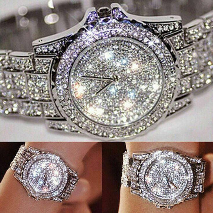 Luxury Women Watch Rhinestone Bling Crystal Analog Quartz Wristwatch Dress Watch Bling Watch, Mens Digital Watches, Rhinestone Watches, Classic Watches, Boutique Jewelry, Steel Bracelet, Silver Diamonds, Watch Design, Silver Watch