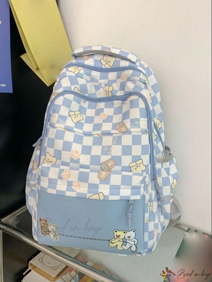 Bird in Bag - New Aival Stylish Backpack for Girls, Perfect for Middle School, High School and College Students, Simple Design with Ample Capacity Cute Backpacks For School, Plaid Bag, Plaid Backpack, Cute School Bags, Stylish School Bags, Wooden Bag, Stationary School, School Bags For Girls, Stylish Backpacks