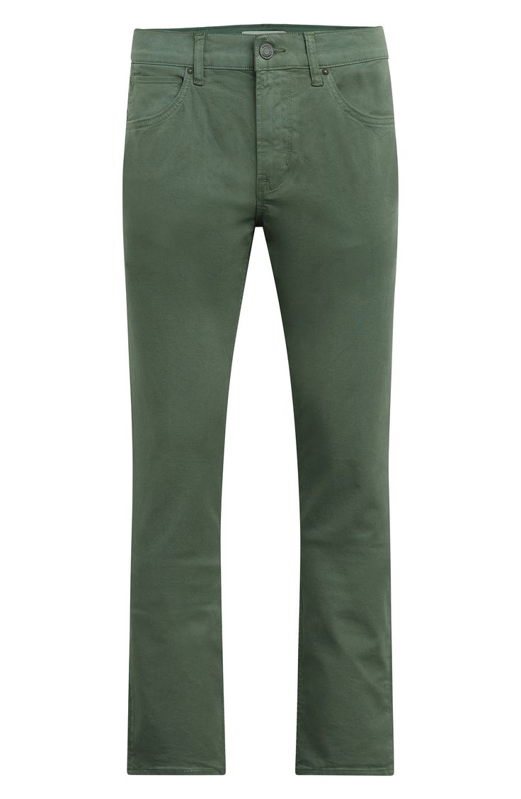 Stretchy cotton-blend twill elevates stylish slim-straight pants in a versatile blue hue. 33" inseam; 14 1/2" leg opening 60% cotton, 37% modal, 3% elastane Machine wash, tumble dry Imported Fitted Cotton Cargo Pants With Straight Hem, Straight Cotton Cargo Pants, Stretch Cotton Chinos With Welt Pockets, Green Cotton Pants With Five Pockets, Green Mid-rise Cotton Pants, Chino Cotton Twill Bottoms With Five Pockets, Straight Leg, Relaxed Fit Chino Cotton Twill Jeans, Slim Fit Straight Leg Cotton Work Pants, Slim Fit Cotton Straight Leg Work Pants