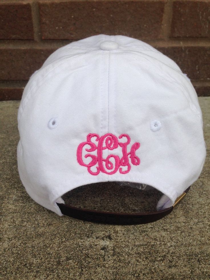 This listing is used as an add on only! Add this listing to your cart in addition to your hat purchase at no extra shipping charge. First choose a hat from our shop and drop that in your cart Then use this listing to add a word, a Greek organization, or a monogram to the back of the cap over the opening. The color of the added text will match the thread color chosen for the original hat Please choose your font style from the drop down menu above. (vines is for monograms only, Greek symbol will b White Adjustable Hat With Curved Brim, White Adjustable Fitted Hat With Embroidered Logo, Casual White Pre-shrunk Snapback Hat, Classic Hat With Embroidered Logo, One Size Fits Most, Classic Hat With Embroidered Logo, One Size, Classic Hat With Embroidered Logo, White Adjustable Short-brimmed Snapback Hat, Cotton Fitted Hat With Short Brim, Embroidered Logo Baseball Cap With Short Brim