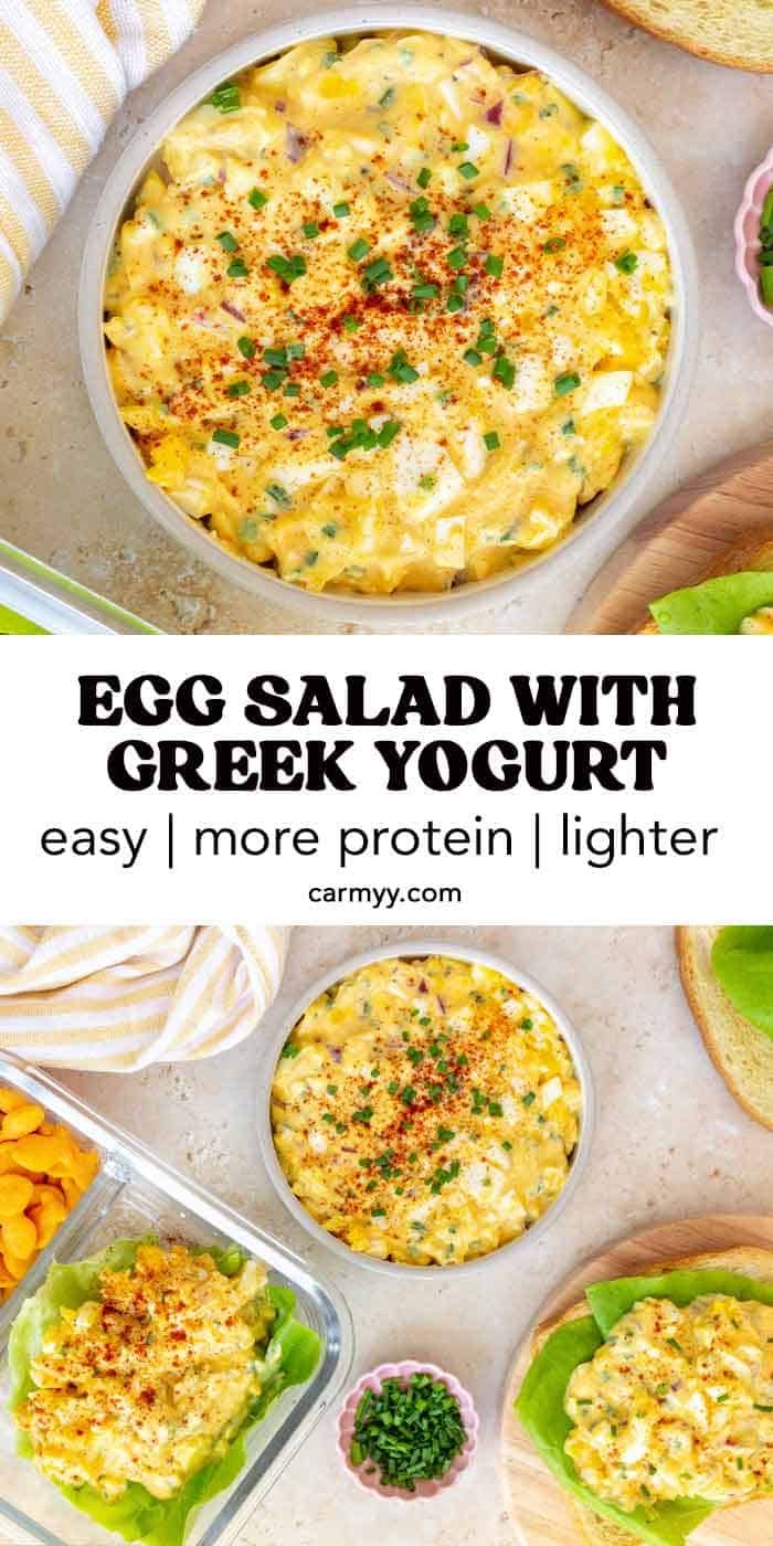 egg salad with greek yogurt is an easy and healthy side dish