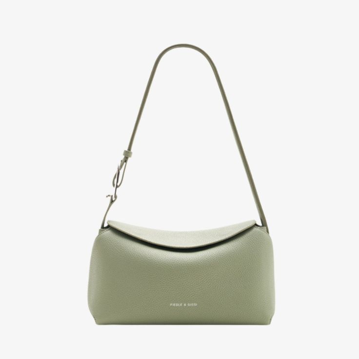 Green Chic Everyday Shoulder Bag With Textured Leather, Chic Green Hobo Bag For Office, Chic Textured Leather Shoulder Bag, Green Leather Baguette Bag With Detachable Handle, Modern Green Textured Leather Shoulder Bag, Chic Green Leather Baguette Bag, Trendy Textured Leather Satchel Shoulder Bag, Trendy Textured Leather Everyday Shoulder Bag, Trendy Textured Leather Shoulder Bag