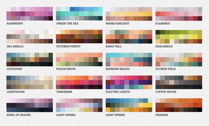 the color scheme for different types of paint