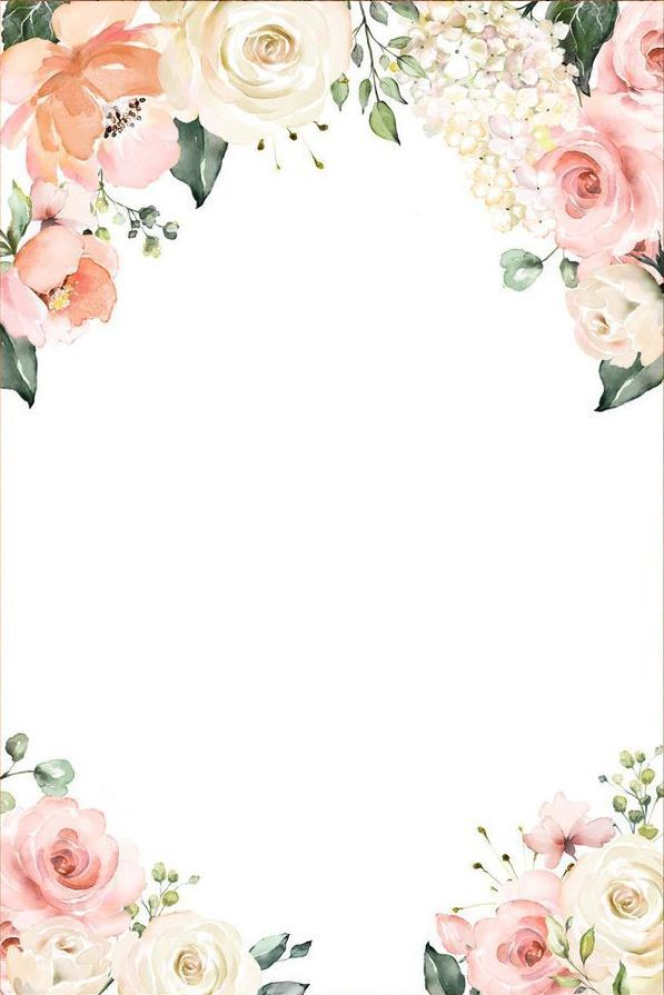 a floral frame with pink and white flowers