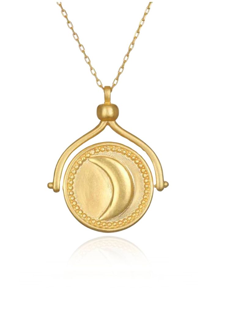 This exquisite 18k gold-plated pendant necklace isn't just beautiful, it's a tool for manifestation. Spin the sun for strength, the moon for guidance, and witness the universe align with your desires. It's time to believe, it's time to shine. Moon: Nourishment, Protection, Goddess Sun: Vitality, Leadership Moon Phase Medallion Necklace In Amulet Style, Moon Phase Amulet Necklace Gift, Moon Phase Amulet Necklace As Gift, Moon Phase Amulet Necklace For Gift, Moon Phase Medallion Necklaces Styled As Amulets, Spiritual Moon Shaped Coin Pendant Jewelry, Moon Phase Amulet Necklaces For Meditation, Amulet Style Moon Phase Necklaces For Meditation, Gold Mystical Necklace With Sun And Moon Design