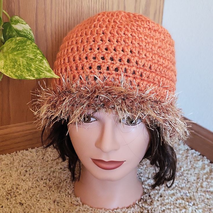 Nwot Hat, Handmade Crocheted By Me. This Rust, Burnt Orange Color Hat Has A Eyelash Yarn Fun Fur Trim In More Tan/Brown/Orange - Ish Color See Pics For Approximate Measurements. Does Have Some Stretch. Hat Is Slightly Longer On Sides And Back. Perfect Fall Colors See My Closet For Other Colors And Styles. Custom Requests Welcome. Handmade Items May Take A Few Days To Make And Ship And May Differ Slightly From Pictured B Handmade Handcrafted Hand Made Hand Crafted Women Winter Hat Cap Beanie Adjustable Orange Hat For Fall, Winter Orange Hat, One Size Fits Most, Casual Orange Crochet Beanie Hat, One Size Orange Winter Hat, Winter Orange Hat, Fitted Orange Casual Hat, Fitted Casual Orange Hat, Orange Adjustable Beanie Hat, Adjustable Orange Beanie Hat