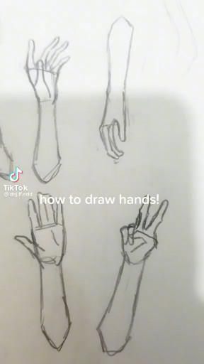 the drawing shows how to draw hands