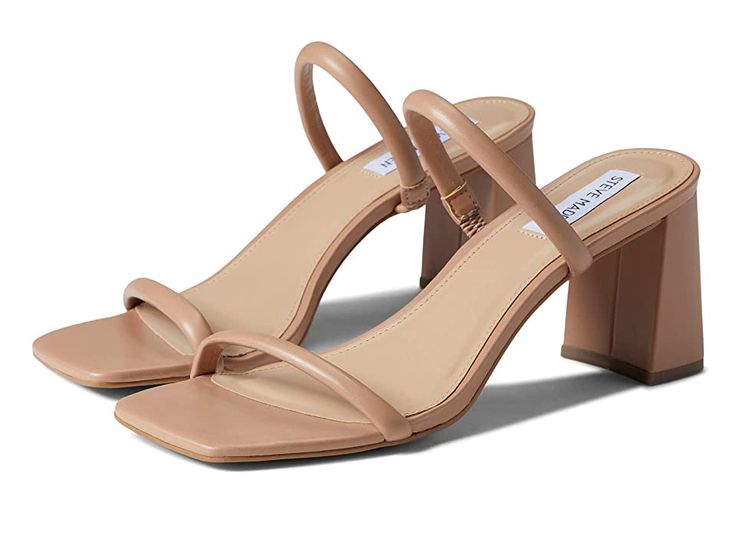 Steve Madden Lilah Sandal - Women's Shoes : Tan : Be on-trend with the Steve Madden Lilah Sandal. Slip-on styling with straps at the toes and vamp of the foot. Square, open-toe design. Synthetic upper. Lining, insole, and outsole made of leather material. Flared, block heel. Made in Brazil. Weight of footwear is based on a single item, not a pair. Trendy Sandals With Reinforced Heel And Medium Width, Trendy Sandals With Heel Strap Medium Width, Trendy Medium Width Sandals With Heel Strap, Adjustable Open Toe Heels With Padded Heel, Trendy Sandals With Reinforced Block Heel, Trendy Block Heel Sandals With Reinforced Heel, Trendy Open Toe Mules With Reinforced Heel, Trendy Ankle Strap Sandals With Reinforced Heel, Trendy Open-toe Mules With Reinforced Heel