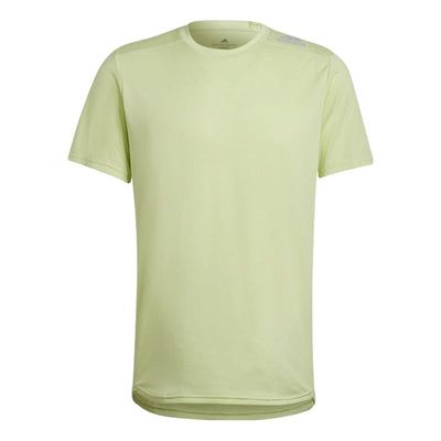 Men's adidas Solid Color Logo Sports Round Neck Short Sleeve Acid Green T-Shirt HC9829 Sportswear T-shirt With Three Stripes For Workout, Adidas Sportswear T-shirt For Gym, Adidas Logo Athletic Fit Short Sleeve Activewear, Workout T-shirt With Adidas Branding, Adidas Green Sportswear Top, Adidas Activewear With Athletic Fit And Short Sleeve, Adidas Three Stripes Workout T-shirt, Green Adidas Tops With Logo, Adidas Logo T-shirt For Workout