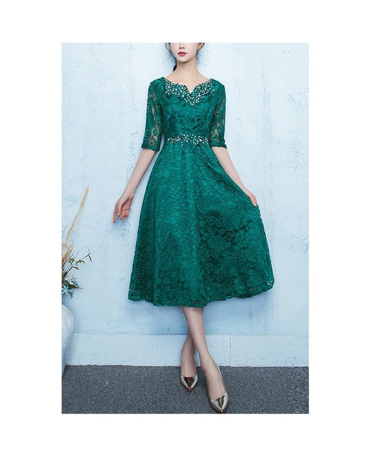 Get 10% off now! Buy dark green lace tea length party dress for weddings at cheap price online. Free stable shipping and pro custom service since 2009. Elegant Dark Green Wedding Dress, Green Lace Evening Dress For Banquets, Green Lace Evening Dress For Banquet, Green Mother Of The Bride Dress For Banquet, Elegant Dark Green Prom Dress, Green Lace Evening Dress For Wedding, Green Lace Dress For Banquet, Green Lace Dress For Prom Season, Green Lace Dress For Prom